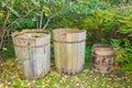 Three old barrels Royalty Free Stock Photo