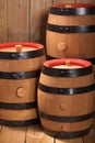 Three old beer barrels Royalty Free Stock Photo