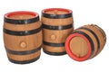 Three old beer barrels Royalty Free Stock Photo