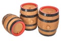 Three old beer barrels Royalty Free Stock Photo