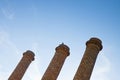 Three old brick chimney isolated on sky Royalty Free Stock Photo