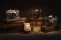 Old legacy cameras Royalty Free Stock Photo