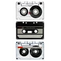 Three old cassette isolated on white