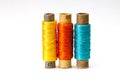Three old coil of silk threads.