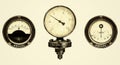Three old industry mano meters Royalty Free Stock Photo