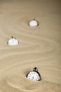 Three old pocket watches, vertical format Royalty Free Stock Photo
