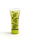 Three olives in cosmetic tubes