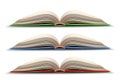 Three opened book