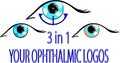 Three ophthalmic logos Royalty Free Stock Photo