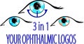 Three ophthalmic logos