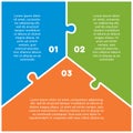 Three options puzzle jigsaw diagram info graphic