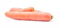 Three orange carrots on a white background Royalty Free Stock Photo