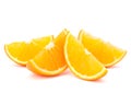 Three orange fruit segments or cantles