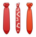 Three orange neckties set on white background Royalty Free Stock Photo