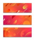 Three orange set banner with geometric style