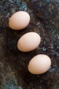 Three organic hen eggs, bio produce