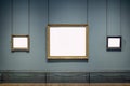 Three Ornate Picture Frames Art Gallery Museum Exhibit Blank White Isolated Royalty Free Stock Photo