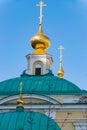 Three Orthodox crosses on a blue sky background Royalty Free Stock Photo