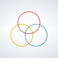 Three overlapping circles infographic icon. Template for diagram, graph, presentation and chart. Business concept with