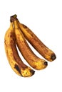 Overripe bananas in brown spots isolated on white background Royalty Free Stock Photo