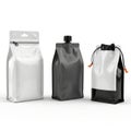 Three packaging bags isolated on white background isolated on white background Royalty Free Stock Photo