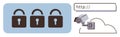 Cybersecurity Locks and Surveillance Representing Data Privacy and Online Protection Royalty Free Stock Photo