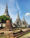 Three pagodas, in the royal temple of Ayutthaya