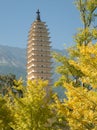Three pagodas Dali, China Royalty Free Stock Photo