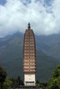 Three Pagodas at Dali, south-west China Royalty Free Stock Photo