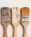 Three Paint Brushes With Different Shades of Paint