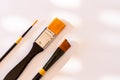 Three paintbrushes isolated on white background Royalty Free Stock Photo