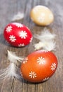 Three painted easter eggs