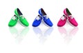 Three pairs of Mixed Colors man shoes