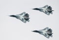 Three PAK FA T-50 jets