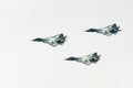 Three PAK FA T-50 jets