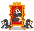 Three pandas at the throne Royalty Free Stock Photo