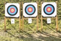 Three of paper archery targets Royalty Free Stock Photo