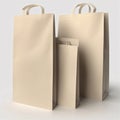 Three paper bags for shopping and gifts. Royalty Free Stock Photo