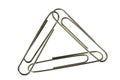Three paper clips interlinked Royalty Free Stock Photo