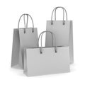 Three paper gift bags on white background. Isolated 3D illustration