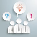 Three Paper Humans Questions Idea Confirmation PiA Royalty Free Stock Photo