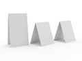 Three paper standees isolated on white background Royalty Free Stock Photo
