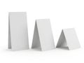 Three paper standees isolated on white background Royalty Free Stock Photo
