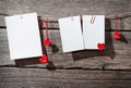 Three papers and hearts