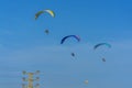 Three para motor gliders flying Royalty Free Stock Photo