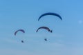 Three para motor gliders flying Royalty Free Stock Photo