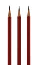 Three parallel pencils Royalty Free Stock Photo