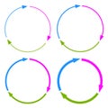 Three part arrow circles