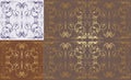 Three patterns of ornamental backgrounds
