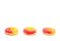 Peach Gummies on a White Background Royalty Free Stock Photo